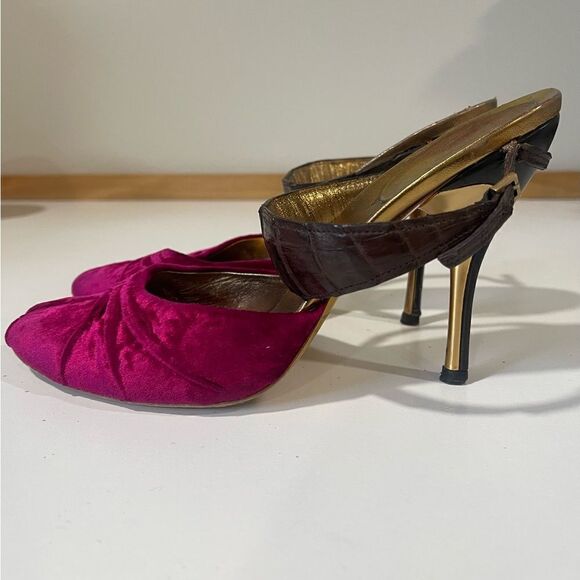 Tom Ford for Gucci Velvet & Crocodile Heels - Picture 5 of 10